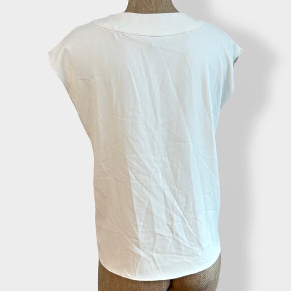 H&M White Short Sleeve V Neck Blouse 2 - Picture 3 of 6